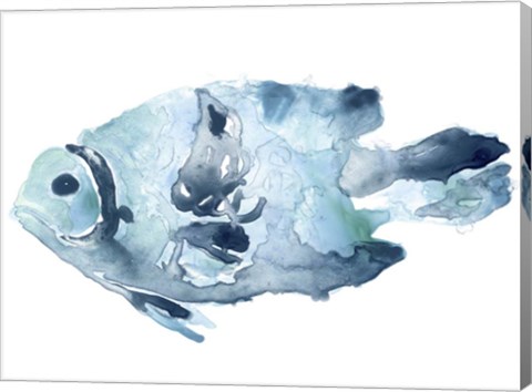 Framed Blue Ocean Fish II Print