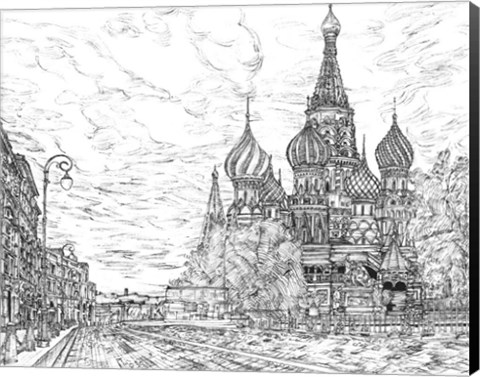 Framed Russia in Black &amp; White I Print