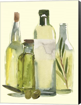 Framed Olive Oil Set I Print