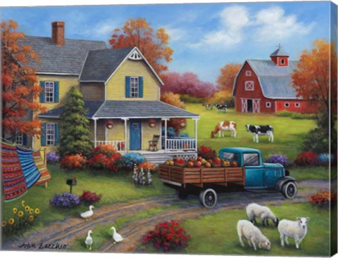 Framed Harvest Time on the Farm Print