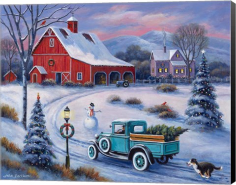 Framed Bringing Home the Tree Print