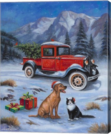 Framed Waiting for Christmas Print
