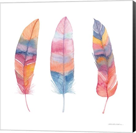 Framed Boho Feathers I Print
