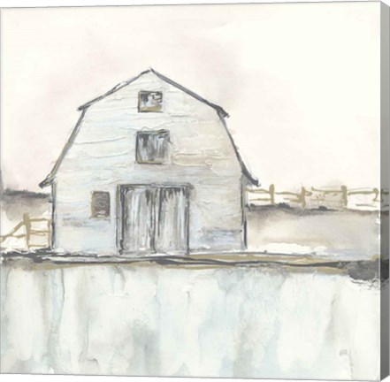 Framed White Barn III Print