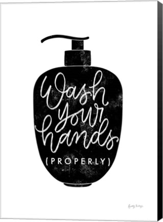 Framed Wash Your Hands III Dispenser Print