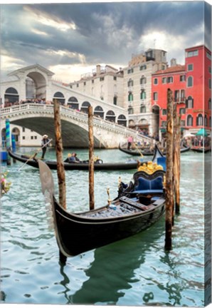 Framed Gondola Rialto Bridge #1 Print