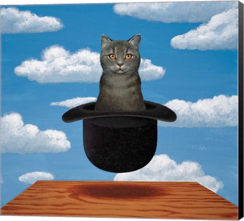 Framed Magritte Cat Print