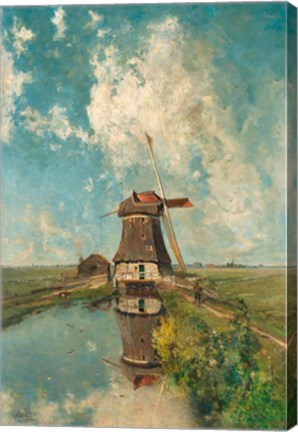 Framed Windmill on a Polder Waterway, c. 1889 Print