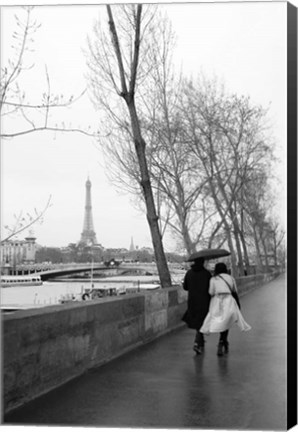 Framed Paris In The Rain I Love Print