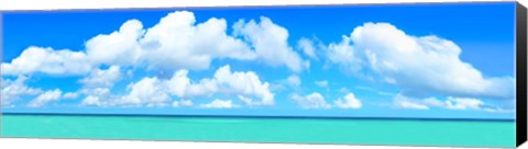 Framed White Aqua Print