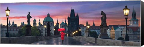 Framed Dawn at Charles Bridge Print