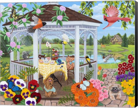 Framed Garden Gazebo Print