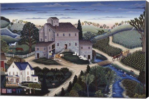 Framed Springwell Mill In Summer Print