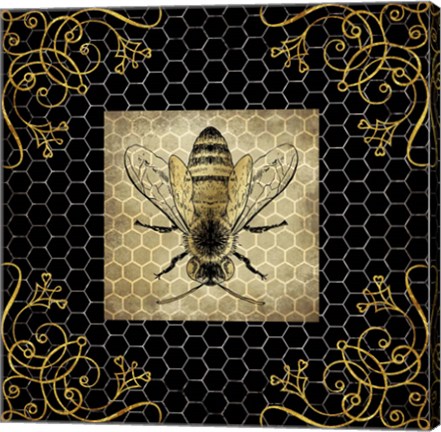 Framed Golden Honey Bee 2 Print