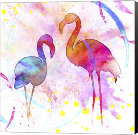 Framed Painted Pink Flamingo Print