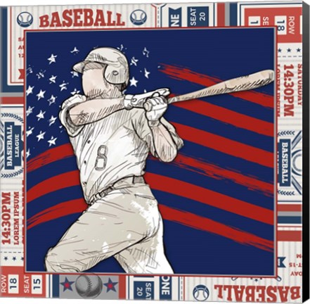 Framed American Baseball Player 3 Print