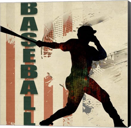 Framed Baseball Urban Art Print