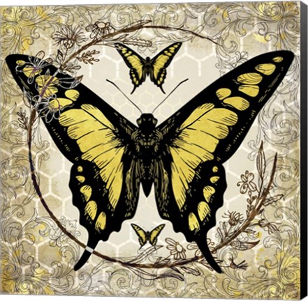 Framed Honey Bee Butterfly 4 Print