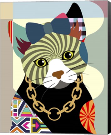 Framed Hipster Kitty Print