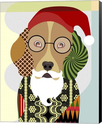 Framed Santa Beagle Print
