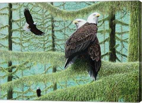 Framed Gathering of Eagles Print