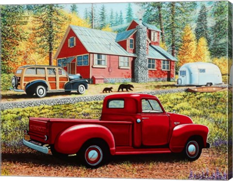 Framed Autumn in Big Bear Forest Print