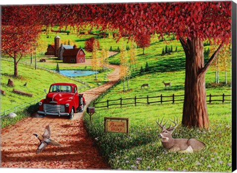 Framed Autumn in Pleasant Valley Print