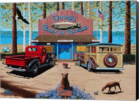 Framed Dougs Bait and Tackle Shop Print