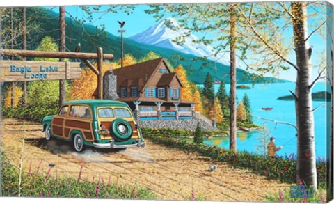 Framed Eagle Lake Lodge Print