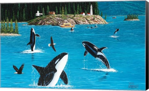 Framed Eagles &amp; Orcas Print