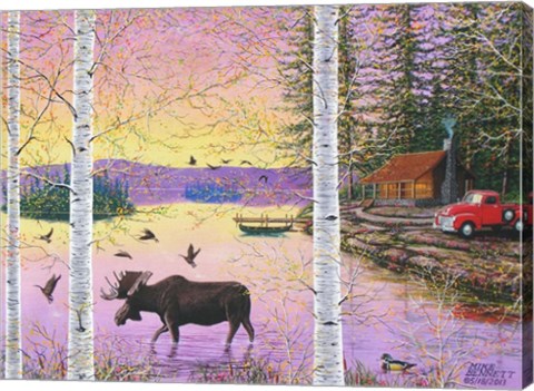 Framed Moose Lodge Print