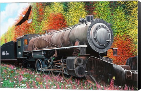 Framed Skagway Locomotive in Autumn Print
