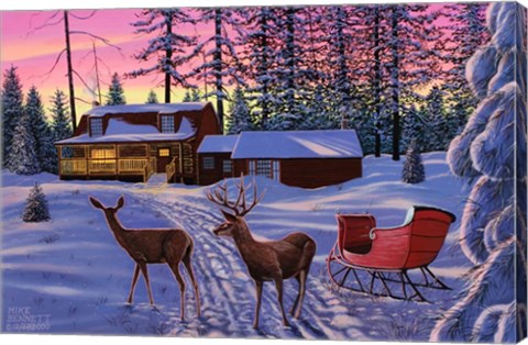 Framed Winter in Running Springs Print