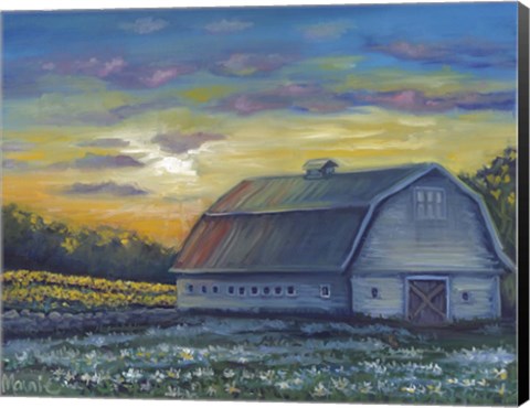 Framed Floral Sunrise Print
