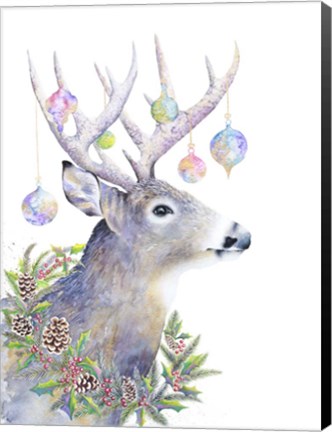 Framed Holiday Deer Print