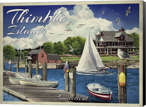 Framed Thimble Islands Conn Print