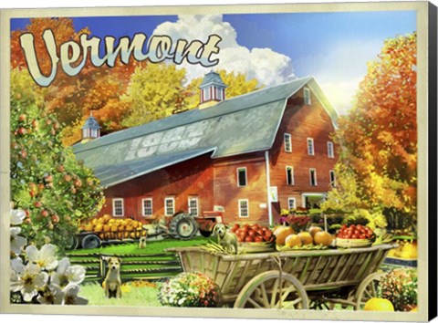 Framed Vermont Foliage Farm Print