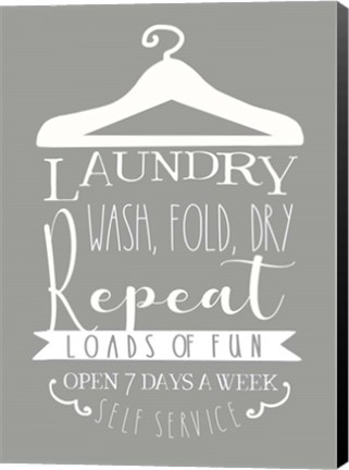 Framed Laundry Sign Print