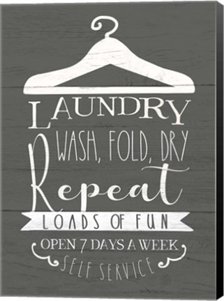 Framed Laundry Sign Print