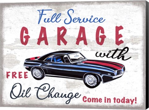 Framed Full Service Garage Print