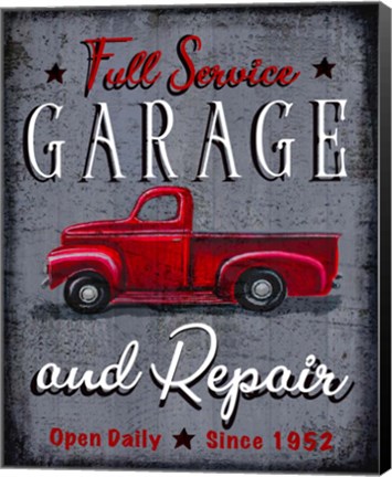 Framed Full Service Garage Print