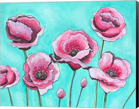 Framed Pink Poppies I Print