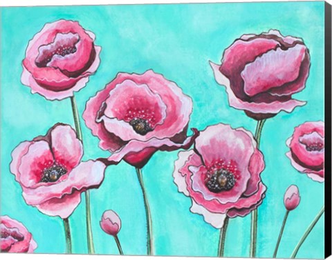 Framed Pink Poppies II Print