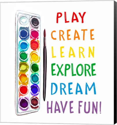 Framed Play, Learn, Create Print