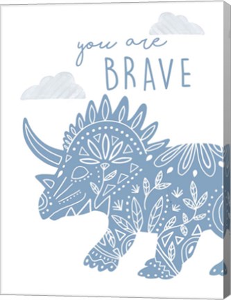 Framed You Are Brave Dino Print