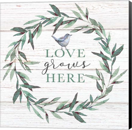 Framed Love Grows Here Print