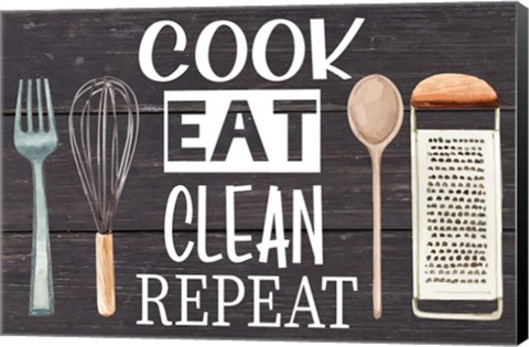 Framed Cook Eat Clean Repeat Print