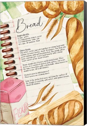 Framed Bread Recipe Print