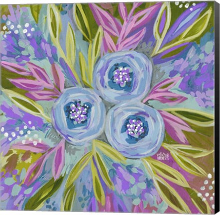 Framed Purple Painted Floral Print