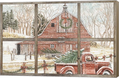 Framed Christmas Barn View Print